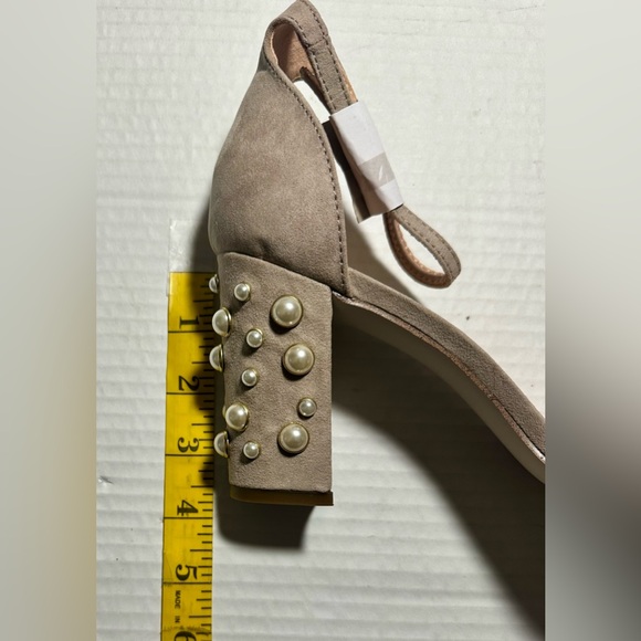 Madden Girl Bitsyy Blush Suede Block Heel With Faux Pearls Strappy Party New 9 - Picture 13 of 14